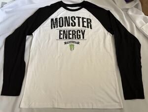 Monster Energy Shirt Mens XLarge White L/S Front Logo Graphic Tee Energy Drink